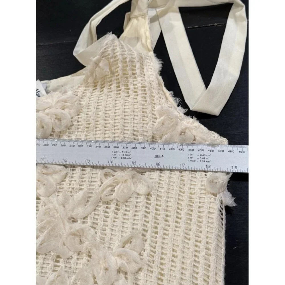 NWT En Saison Reese Floral Appliqué Crochet Ivory Maxi Dress Womens Large - Picture 12 of 14